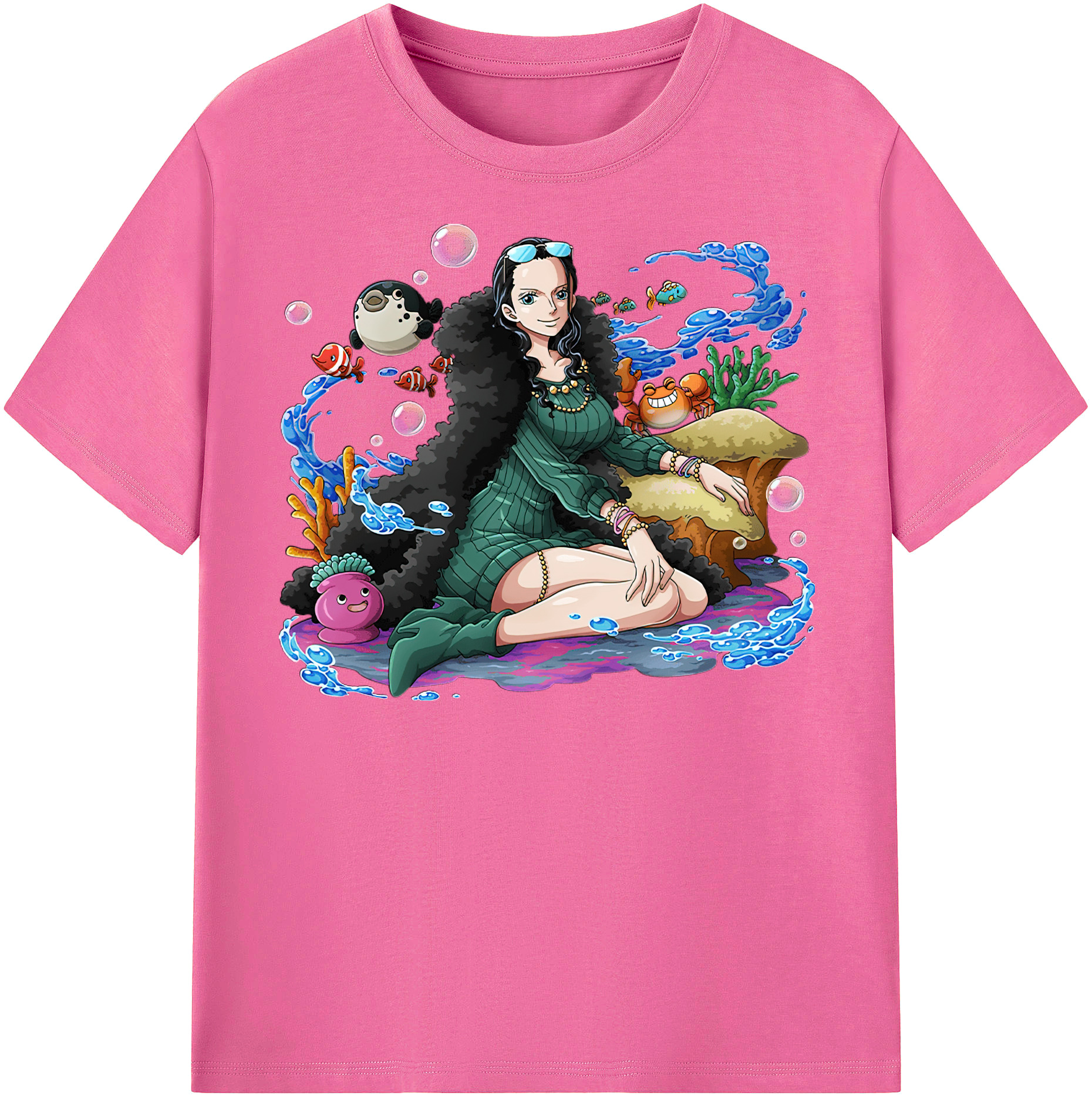 （画像用） ワンピース ニコ・ロビン ONE PIECE Nico Robin レディースカジュアルプリントTシャツ（綿100％）
